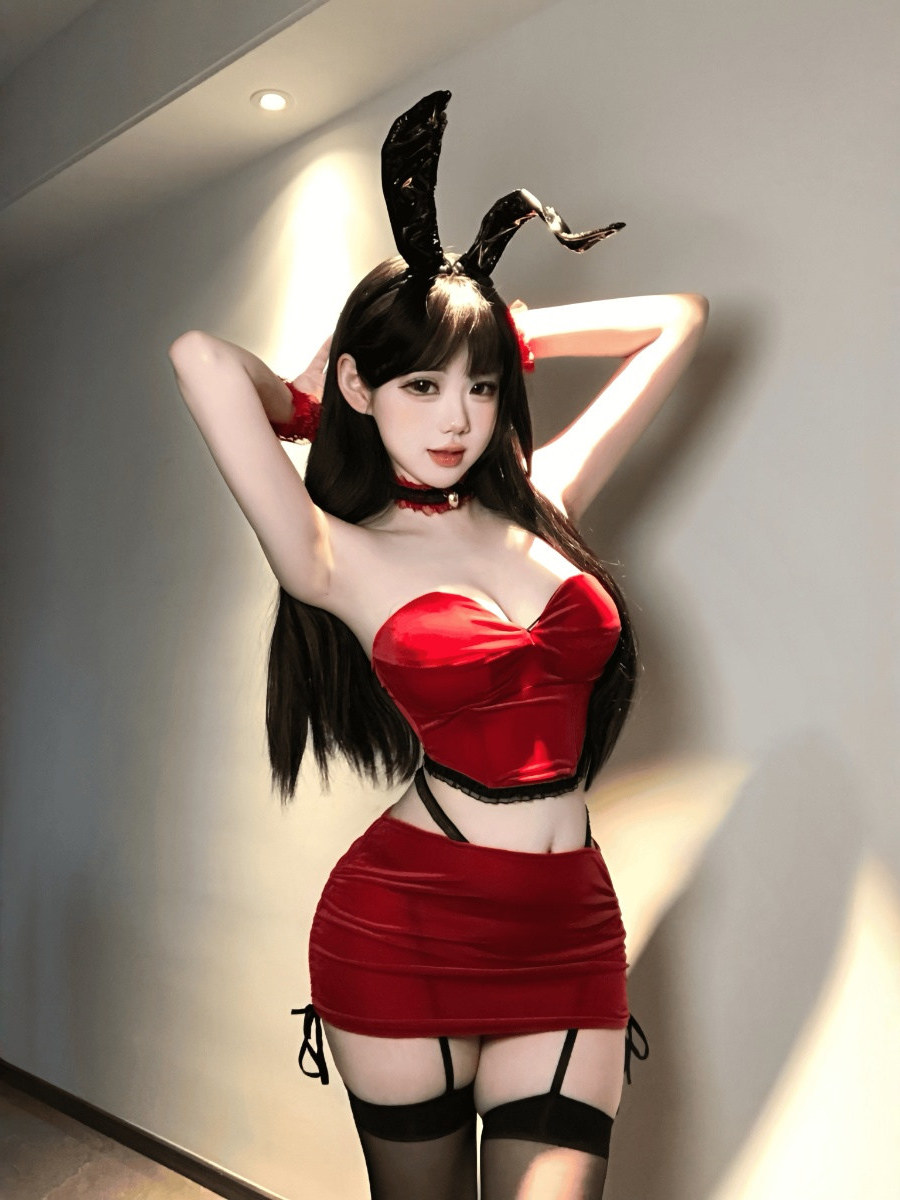 Lace Bralette Set - Red Velvet Lace Short Sexy Wrap