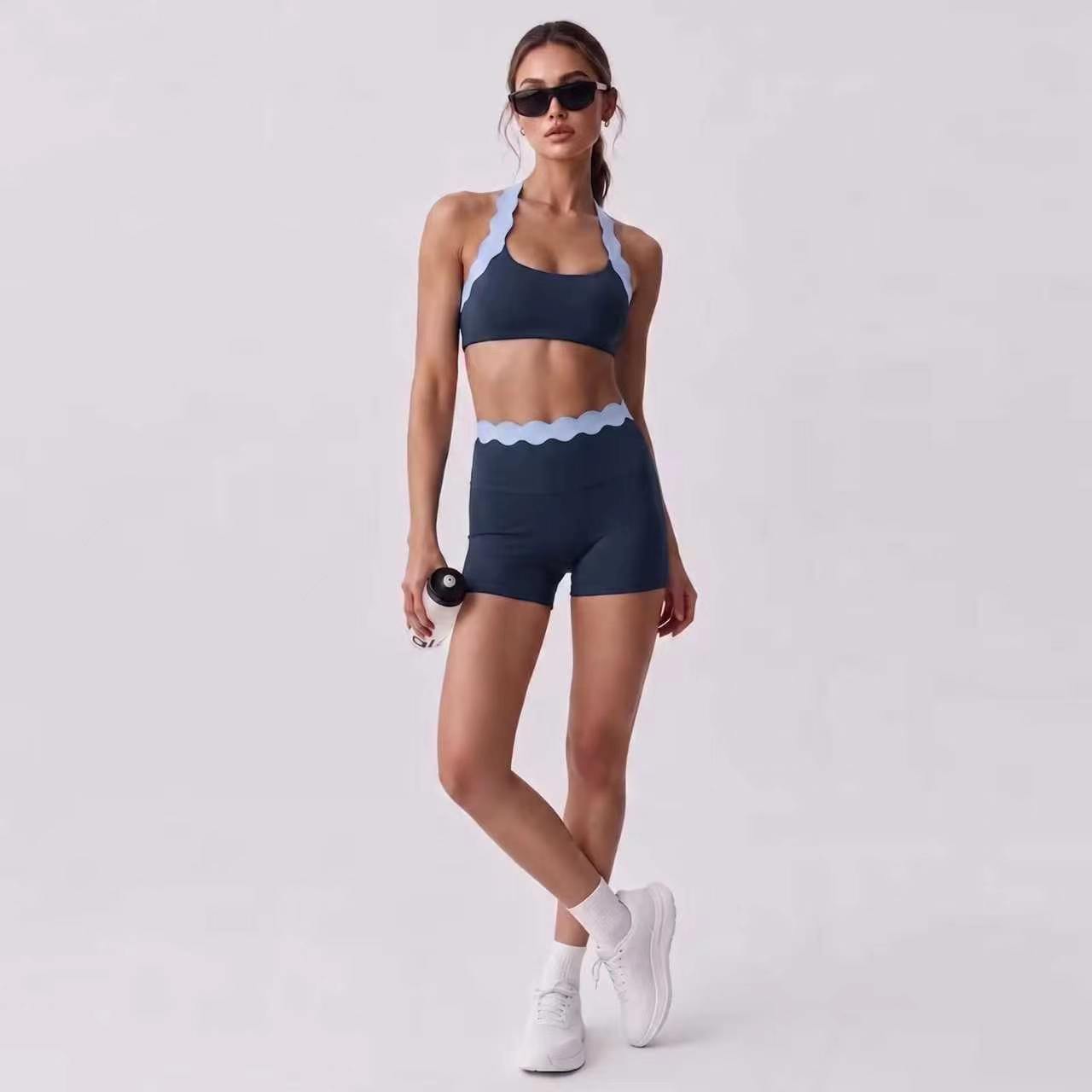 Women 2‑Piece Yoga Outfit Two‑ - Lace Bralette Set recension och pris