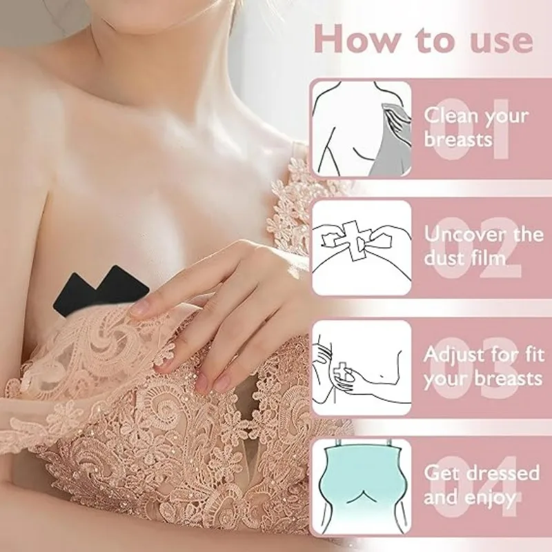 10/40pcs Black Women Cross Sha - Strapless Bra Adhesive recension och pris